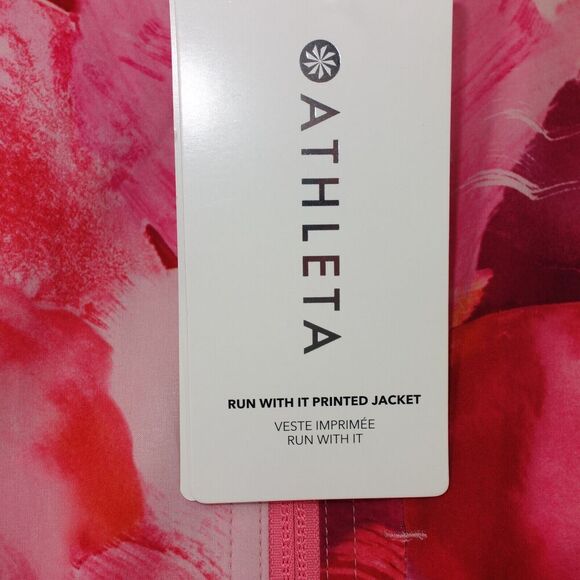 NEW Athleta Run With It Printed Jacket pink Women's Plus Size 3X - Picture 4 of 14